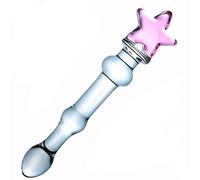 Anal Butt Plug Gay Sex Products Butt Plug Anal Stimulation Vibrator Love Heart Valentine Glass Handcrafted Dildo Anal Plug Sex Toy(Star)