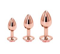 Anal Butt Plug Small Medium Large Set Crystal Heart Round Rose Gold Flower Metal Anal Beads Butt Plug Jewelry Insert Sex Toy for Women