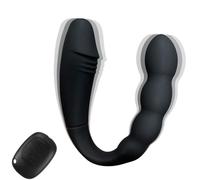 Anal Butt Plug U Shaped Double Vibrator Dildo Silicagel Anal Beads Butt Plug Masturbator Sex Machine and Anal Remote Control Adult Sex Toys
