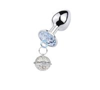 Anal Butt Plug with Bell Stainless Steel Bullet Heart Shaped Jewelry Base Bell Butt Plug Anal Beads Crystal Anus Expander Erotic Beads Butt Messager Plug SM Sex Flirt Toys for Women and Man Gay