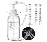 Anal Douche Enema Kit - Anti Back-Flow Vaginal Douche Cleaner Douche for Women, Vagina Cleaning Kit Colon Cleansing, Manual Pressure and Nozzle Tips Enemas for Vaginal (330ML+3nozzle) Portable