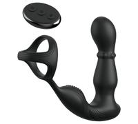 Anal Fantasy Ass-Gasm - Rotating Anal Vibrator with Penis Ring (Black)