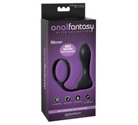 Anal Fantasy Elite Ass-GASM Pro Butt Plug with Cock Ring Schwarz One Size