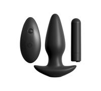 Anal fantasy remote control silicone anal plug - Depth: 50 mm, Couleur: Black, Rayon: Couple, Width: 70 mm, Length: 140 mm
