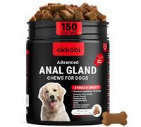 Anal Gland Chews 150Pcs - Constipation Relief for Dogs - Fiber Supplements, Natural Ingredients & Vitamins - Beef