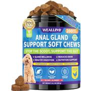 Anal Gland Soft Chews For Dogs - No Scoot For Dogs With Pumpkin, Inulin & Probiotics For Dog Digestive, Supports Anal Gland Health & Bowel Function Fiber Supplement For Dogs Chicken Flavor 200 Chews