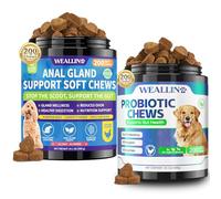 Anal Gland Soft Chews & Probiotics for Dogs Bundle - Supports Digestive Health, Anal Gland, Bowel Function & Skin Health - Prebiotics, Probiotics, and Fiber - 200 Soft Chews Each, Chicken Flavor
