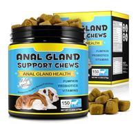 Anal Gland Support Chews For Dog, 150 Counts Anal Glands Dog Supplements with Pumpkin Powder For Dogs & Probiotics for Dogs - Support Healthy Anal Gland, Bowel & Digestion, Beef Flavor