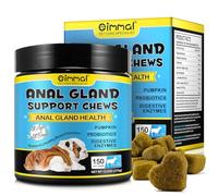 Anal Gland Support for Dogs, 150 PCS Anal Gland Supplement Soft Chews with Pumpkin Puree Fiber, Dog Diarrhea Supports Healthy Analgland & Bowel Function with Digestive Enzymes & Probiotics