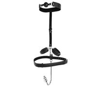 Anal Hook Sex Bondage BDSM Kit with Ball Gag Adjustable Handcuffs Adult Accessories Butt Plug Training Anal Sex Toy Anal Beads G-spot Stimulate Fetish Plug Masturbation Restraint for Women