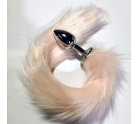 Anal Plug Fox Tail, Fluffy Tail Cat Claw Butt Plug Stainless Steel Anal Sex Toy Cute Sexy Cosplay Erotic Role Play Game Anus Toy for Adults Female Women Men Couples (Pink)