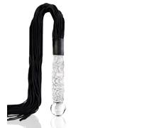 Icicles No 38 Glass Dildo with Leather Flogger - Clear Clear
