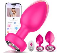 Anal Plug Set Vibabrator for Women, 3 Size 10 Modes Vibrating Butt Plug Panty Vibrator for Woman, Sex Toyscouples for Womens Vibabrator APP Remote Control Wearable Buttpug Beginner, Buttplug