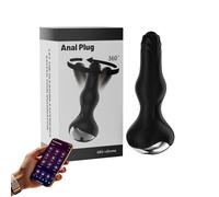 Anal Plug Vibrating for Men & Women, App Controlled 360° Rotation Prostate Massager Swinging Butt Plug with 9 Vibration, Magnetic Rechargeable Silicone Anal Trainer for Beginners & Couples