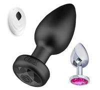 Anal Plug Vibrator Double Sensation- 2Pcs Anal Vibrating Training Kit with Remote Control 10 Frequency Vibration Modes, Prostate Massager Butt Plug for Ultimate Adult Pleasure, Ideal for Men Women