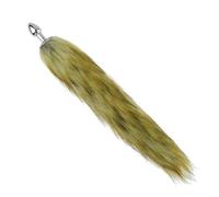 Anal Plug with Sexy Tail for Cosplay, Adult Sex Toys of Stainless Steel Anal Plug for Beginner Women Men Couple (Khaki)