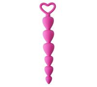 Anal Plugs Silicone Anal Beads Heart Shaped Anal Stimulation Pull Beads Anal Plugs Masturbators Sex Toys for Couples Masturbators (Pink)