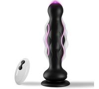 Anal Sex Toys, Wriggling Prostate Massager with Remote Control Anal Dildo Butt Plug with Suction Cup, 10 Wriggling & 10 Vibrating Anal Beads, Anal Vibrator Adult Sex Toy for Men Women Couple