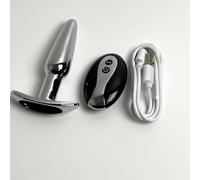 Anal Vibrating Butt Plug, Metal Anal Plug Vibrator Anal Dildo Prostate Massager with 10 Vibrations, Anal Sex Toys Large with Remote Control, Graduated Adult Toys for Men Women Gay (Vibrating C)