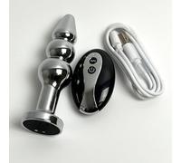 Anal Vibrating Butt Plug, Metal Anal Plug Vibrator Anal Dildo Prostate Massager with 10 Vibrations, Anal Sex Toys Large with Remote Control, Graduated Adult Toys for Men Women Gay (Vibrating F)