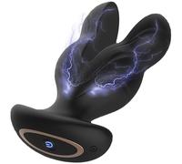 Anal Vibrator - 8 Vibration & 8 Electric Shock Modes, Y-Shaped Prostate Stimulator, Remote Control