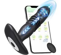 Anal Vibrator Anal Toys with APP Control & Remote Control, 10 Vibrations & 10 Thrusting Buttplug, Male Sex Toys Prostate Massaging Sex Game, Anal Plug Vibrators Training Kit