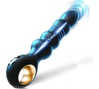 Anal Vibrator for Men & Women - 9 Thrusting & 9 Vibration Modes, Graduated Beads Design, Prostate & Perineum Massager, Rechargeable Waterproof Silicone Anal Vibrator with APP Controlled Remote Play