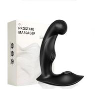Anal Vibrator with Penis Ring Prostate Massager with 10 Different Vibration Modes Male Adult Sex Toys - Vibrating Butt Plug Toy for Men Couples (Black)