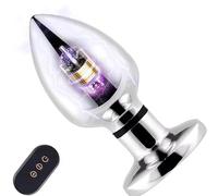 Anal Vibrators Electro Stimulation Butt Plug Sex Toys with 10 Modes of Vibration and 6 Modes Estim Metal Anal Plug Remote Anal Vibrators Men Male Prostate Massager Anal Training Buttplug (Small)