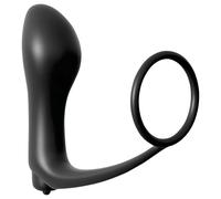 Analfantasy - Finger Anal Vibrator with Penis Ring (Black)