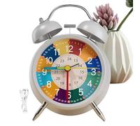 Analog Alarm Clock Kids - Quiet Sweep Movement Time Learning Device, Bright Color Number Display Teaching Aid, Beginner Friendly Educational Timer For Understanding Clock Reading Skills Growth | Home