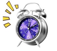 Analog Alarm Clock - Retro Loud Double Bell Alarm Clock | Classic Analog Desk Timepiece | Rechargeable Metal Body Timepiece with Twin Bell for Dorm Travel Bathroom Girls Teens Kids Boys