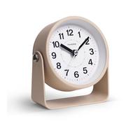 Analog Alarm Clock, Silent Non-Ticking Quartz Movement, Battery-Operated with Snooze & On-Demand Light, Easy to Set Gentle Wake Bedside Desk Clock, Ideal for Home, Travel, Office (Yellow)