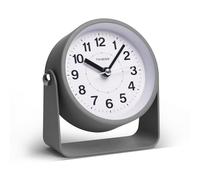Analog Alarm Clock, Silent Non-Ticking Quartz Movement, Battery-Operated with Snooze & On-Demand Light, Easy to Set Gentle Wake Bedside Desk Clock, Ideal for Home, Travel, Office (Gray)