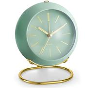 Analog Alarm Clocks, 4'' Small Retro Desk Clock with Night Light, Silent No Ticking, Bedroom Bedside Alarm Clock Room Decor, Battery Powered