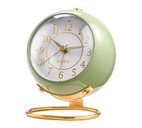 Analog Alarm Clocks for bedrooms,Small Desk Clocks,Night Light, Non-Ticking，Battery Powered,Silent Alarm Clock,Simple Design Desktop Alarm Clock. (Green)