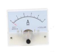 Analog Ammeter Voltmeter Gauge 85C1 GBT767698 Panel Meter DC 0 30V 50V 0 5A 10A with Fine Tuning Button for Accurate Current Voltage Readings (0-5A)