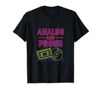 Analog and Proud Vaporwave Neon Retro Graphic T-Shirt