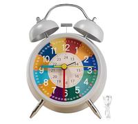 Analog Clock for Kids | Teaching Time Clock for Kids with Night Light Silent Non Ticking - Early Educational Colorful Sleep Clock Toy for Heavy Sleepers Adults Teenagers Kids