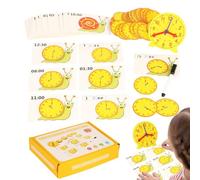 Analog Clock Kids Learning - Portable Wooden Educational Clock for Early Time Teaching, Fun Science Kit for Preschool Learning Activity, Colorful Toy for Years Old, Wood Multicolor, 3.94in