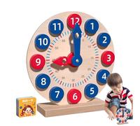 Analog Clock Learning Set - Wood Telling Time Teaching Clock With 18 Cards,fun Time Learning Toy | Times Activity Set For Learn, Teaching For School Classrooms & Homeschool Supplies
