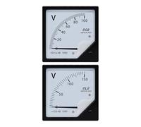 Analog Current Panel Meter， Analogue Ammeter Panel Meter 6C2/6L2 DC/AC Voltage Meter 5V-1000V Class 1.5 80x80x76mm(75V)