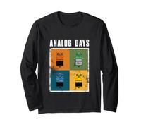 Analog Days Vintage Guitar Effects Pedal Pop Art Retro Long Sleeve T-Shirt