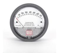 Analog Differential Pressure Gauge for Differential, Wind & Air Pressure Measurement - Aluminum Housing, -68 to 100 kPa Range, -7°C to 60°C Ambient, Gray(0-750pa)