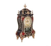 Analog Display Vintage Clock With Musical Sounds Marking The Hour, Wall Mountable And Silent During Nighttime For Peaceful Sleep(Brown+Red)