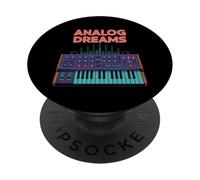 Analog Dreams Retro Synthwave Keyboard Sound PopSockets Adhesive PopGrip