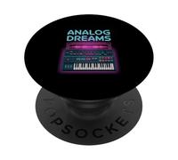 Analog Dreams Retro Synthwave Synth Keyboard PopSockets Adhesive PopGrip