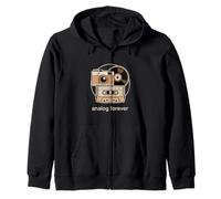 Analog Forever Camera Tape And Vinyl Zip Hoodie