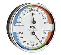 Analog Hygrometer With Metal Ring Silver White Made In Germany 7X2X7 Cm