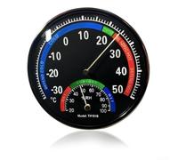 Analog Indoor Climate Meter Combining Thermometer and Hygrometer Functions for Consistent Environmental Observation (black)